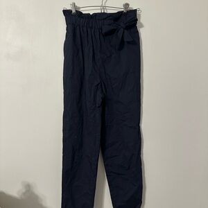 Zara Dark Blue Light Weight Pant with Bow Detail